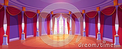 Ballroom interior in medieval royal castle Vector Illustration