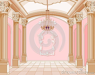 Ballroom of magic castle Vector Illustration