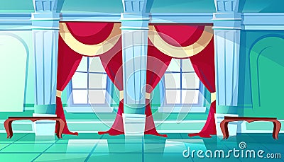 Ballroom or royal palace hall vector illustration Vector Illustration