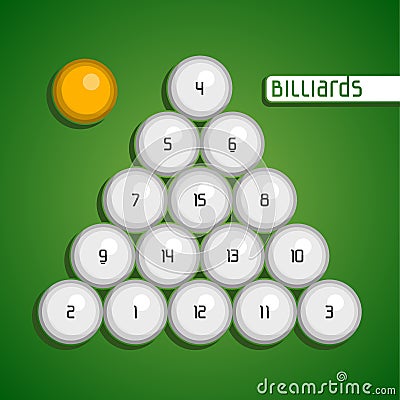 Balls for billiards Vector Illustration