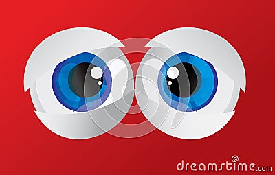 Balls bulging eyes Vector Illustration