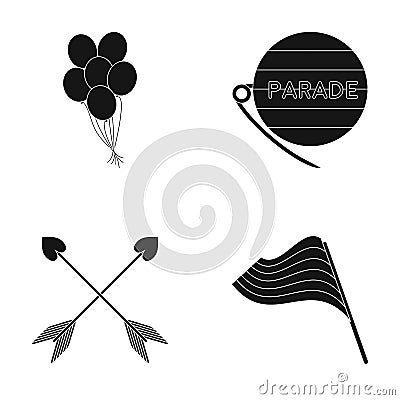 Balls, gay parade, arrows, flag. Gayset collection icons in black style vector symbol stock illustration web. Vector Illustration