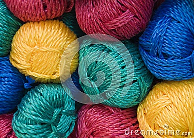 Balls of nylon twine Stock Photo