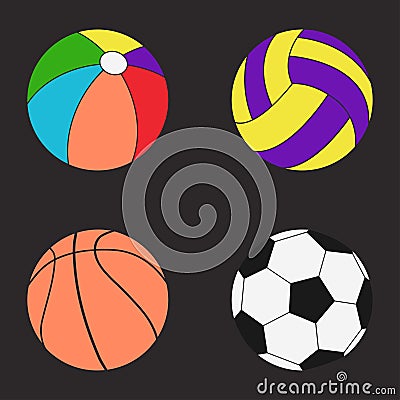 Balls set. Color Vector Illustration