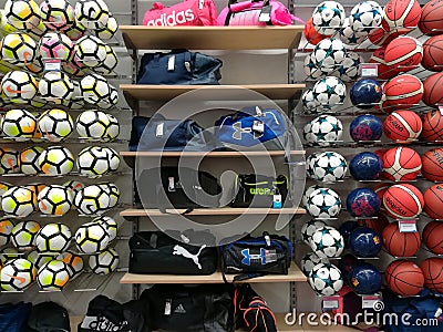 Balls and sports equipment Editorial Stock Photo