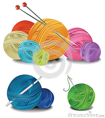 Balls of wool Vector Illustration