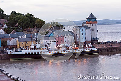 Balmoral docks at Portishead jetty Editorial Stock Photo