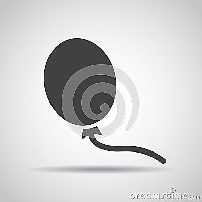 Baloon icon with shadow on a gray background. Vector illustration Cartoon Illustration