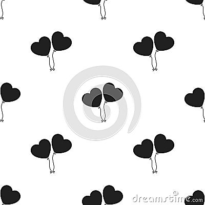 Baloons icon in black style isolated on white background. Romantic pattern stock Vector Illustration