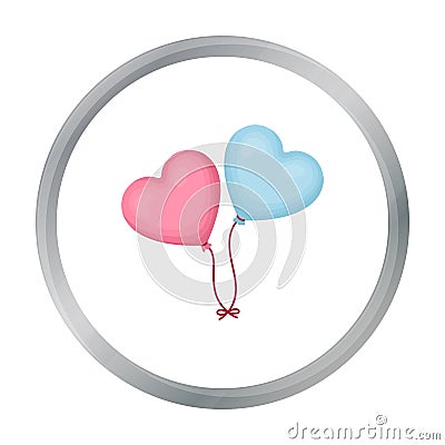 Baloons icon in cartoon style isolated on white background. Romantic symbol stock vector illustration. Vector Illustration