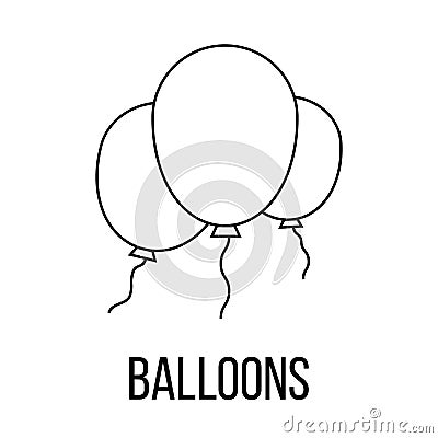 Baloons icon or logo line art style. Vector Illustration