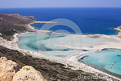 Balos beach famous landmark beach landscape in Crete, Greek Islands. Stock Photo