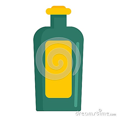 Balsam glass bottle icon, flat style Vector Illustration