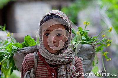 Balti girl, Ladakh Editorial Stock Photo