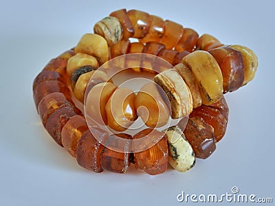 Some Amber bracelets Stock Photo