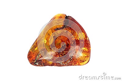 Baltic amber closeup on white background Stock Photo