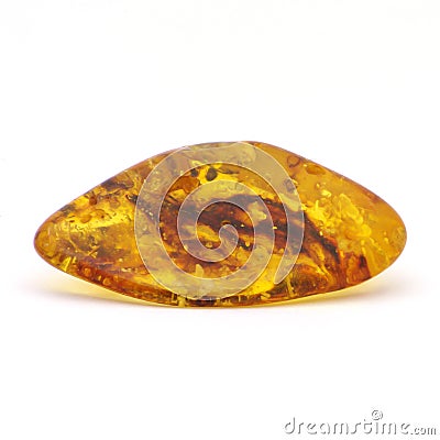 Baltic amber closeup on white background Stock Photo