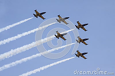 Baltic Bees Jet Team on Aero L-39 Albatros Editorial Stock Photo