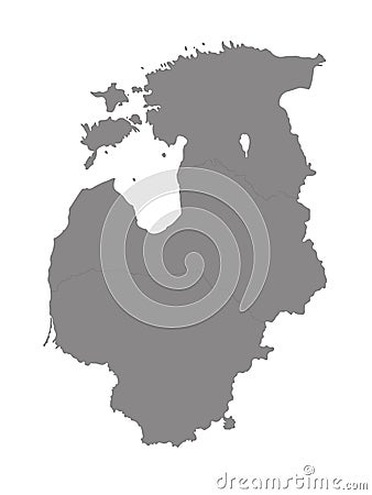 Baltic countries map - Baltic states, Baltic republics, Baltic nations or simply the Baltics Vector Illustration