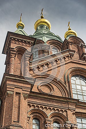 Exterior of Uspenski Cathedral Helsinki Stock Photo