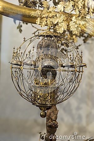 Peacock clock detail in the Pavilion Hall The Hermitage St Petersburg Russia Editorial Stock Photo