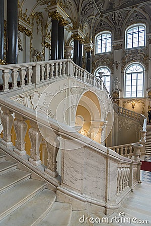Main Staircase The Winter Palace St Petersburg Russia Stock Photo