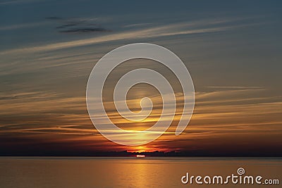 Baltic sunset from MS Azura Stock Photo