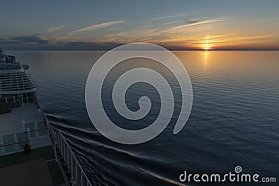 Baltic sunset from MS Azura Stock Photo