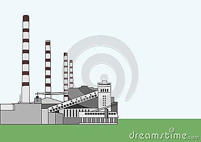 Baltic Power Plant Vector Illustration