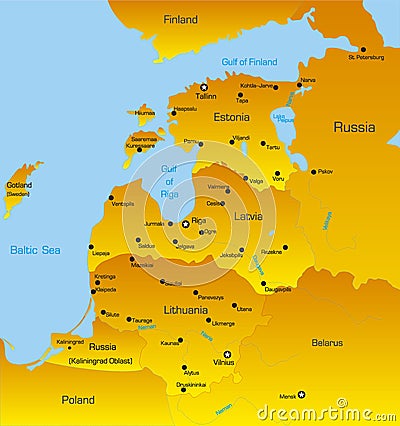 Baltic region countries Vector Illustration