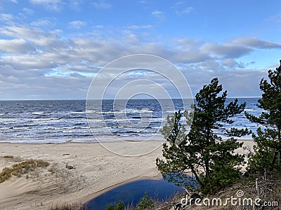 Baltic Sea autumn coast sea beach Saulkrasti Latvia Stock Photo
