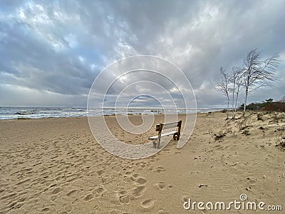 Baltic Sea autumn coast sea beach Saulkrasti Latvia Stock Photo
