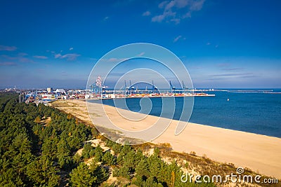 Baltic Sea and the Stogi beach in autumnal colors, Gdansk. Poland Stock Photo