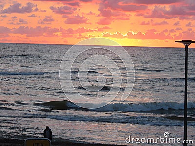 Baltic,sea,sunset, sunrise,draw help, DI Editorial Stock Photo