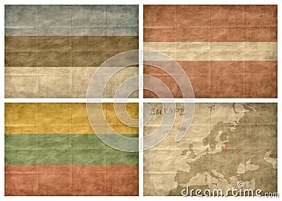 Baltic state flags Stock Photo