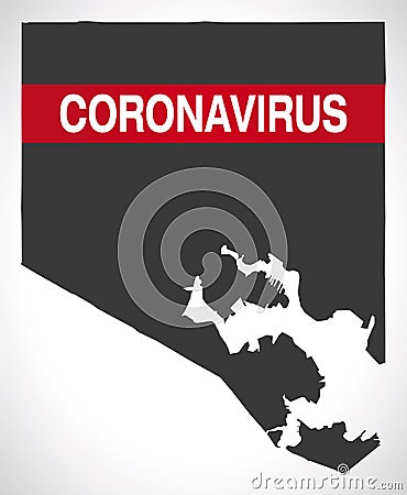 Baltimore Maryland city map with Coronavirus warning Vector Illustration
