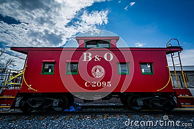 Baltimore and Ohio Railroad Caboose in Mount Airy, Maryland. Editorial Stock Photo