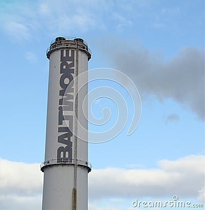 Baltimore Smokestack Editorial Stock Photo