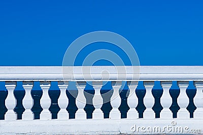 Balustrade on blue Stock Photo