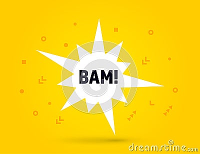 Bam speech bubble banner pop art memphis style Vector Illustration