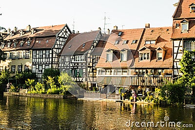 Bamberg Homes along the River Stock Photo
