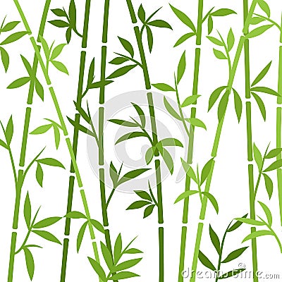 Bamboo background japanese asian plant wallpaper grass. Bamboo tree vector pattern Vector Illustration