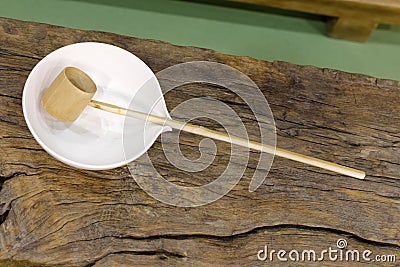 Bamboo bailer Stock Photo