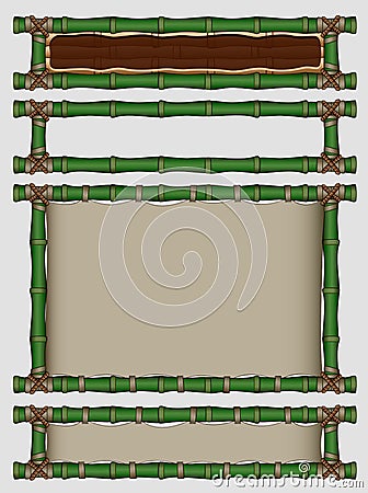 Bamboo banners set Vector Illustration