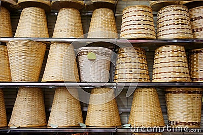 Bamboo basket Stock Photo