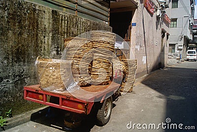 Bamboo basket Editorial Stock Photo