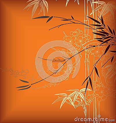 Bamboo and Blossom Vector Illustration