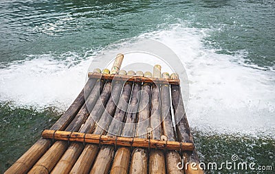 Bamboo boat Stock Photo