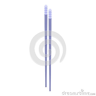 Bamboo chopsticks icon, isometric style Vector Illustration