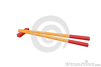 Bamboo chopsticks. Vector cartoon illustration Vector Illustration